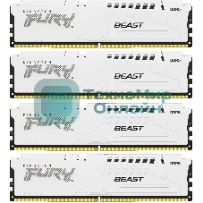 Оперативная память Kingston Fury Beast, DDR5, 64Gb (4x16 Gb), 6000 MHz, CL40, DIMM, радиатор, белый
