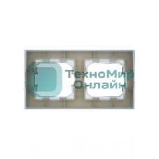 Рамка 2-местная IEK BRITE РУ-2-БрА-44 IP44 алюминий