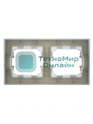 Рамка 2-местная IEK BRITE РУ-2-БрА-44 IP44 алюминий