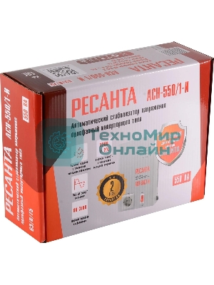 Стабилизатор напряжения Ресанта АСН-550/1-И 0.5кВА однофазный белый (63/6/75)