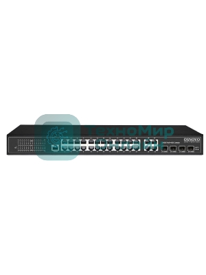 Коммутатор управляемый L2 PoE Osnovo SW-8244/L(400W) Gigabit Ethernet на 24 RJ45 PoE + 4 x GE Combo Uplink, до 30W на порт, суммарно до 400W