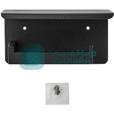 Держатель туалетной бумаги из нержавеющей стали BRIMIX 79920, антивандальный, с полочкой, квадратный профиль, черный.