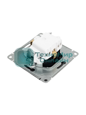 Механизм розетки 1-м СП AtlasDesign 16А IP20 с заземл. защ. шторки с крышкой карбон