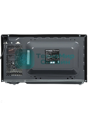 Микроволновая печь Hyundai HYM-D3005 черный/стальной, 20 л, 700 Вт, переключатели - кнопки, электронный поворотный механизм