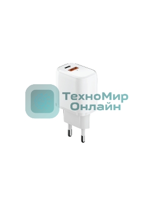 Сетевое зарядное устройство OLMIO Type-C+USB, 20W, 3A, QuickCharge3.0, PowerDelivery, белое