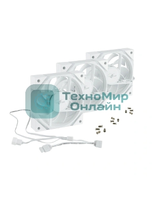 Вентилятор для корпуса Eurocase EU-FN120ARGB_12 WH YH1225 White,120 ARGB fan 3pin+AURA 5V3pin female and male connector with brown box,3pcs in big bro