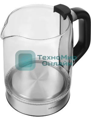 Чайник электрический Hyundai HYK-G5501 1.7 л, 2200 Вт, серебристый/черный