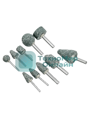 Набор шарошек Denzel абразивных для дрели (ПШМ), 63С, 10 шт.