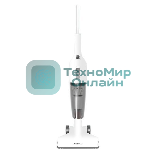 Пылесос вертикальный проводной SUPRA VCS-1044 белый, питание от сети, 650 Вт, уборка сухая, пылесборник 1 л