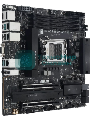 Материнская плата ASUS PRO WS B850M-ACE SE, AM5, AMD B850, 4xDDR5, 4xSATA, 2xM.2, 1xPCIe 5.0 x16, 1xPCIe 4.0 x16, 1xVGA, 1xHDMI, 1xDP, 1x2.5Gb LAN, 1x10Gb LAN, 2xUSB-C 10Gbps, 3xUSB-A 10Gbps, 2xUSB-A 2.0, 7.1, mATX