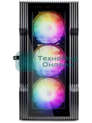 Компьютерный корпус 1STPLAYER TRILOBITE T3-G Black, mATX, TG, 4x 120мм LED fans inc.