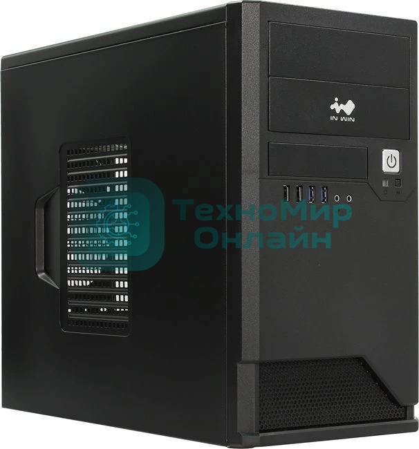 Компьютерный корпус Mini Tower InWin EMR048 черный U2.0*2+U3.0*2+A(HD) mATX (без блока питания)