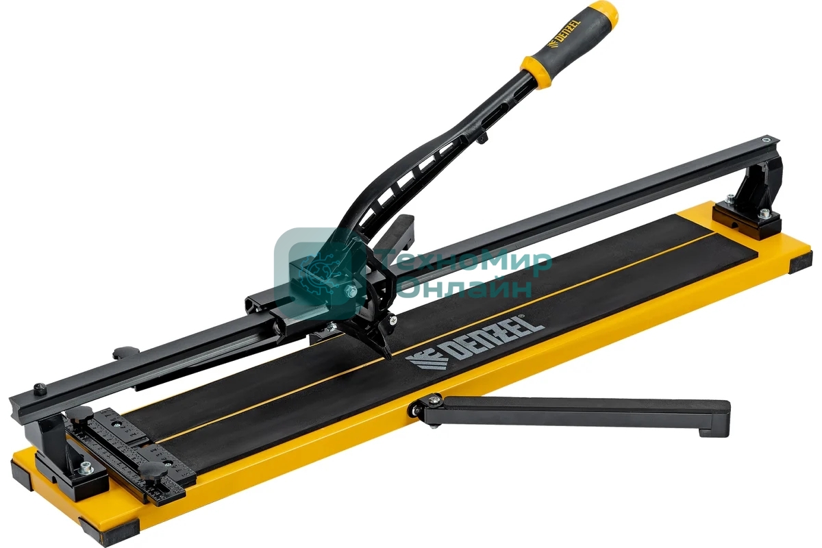 Плиткорез рельсовый Denzel 800х16мм, каретка на подш., стальная станина, усил. рукоятка-пенал