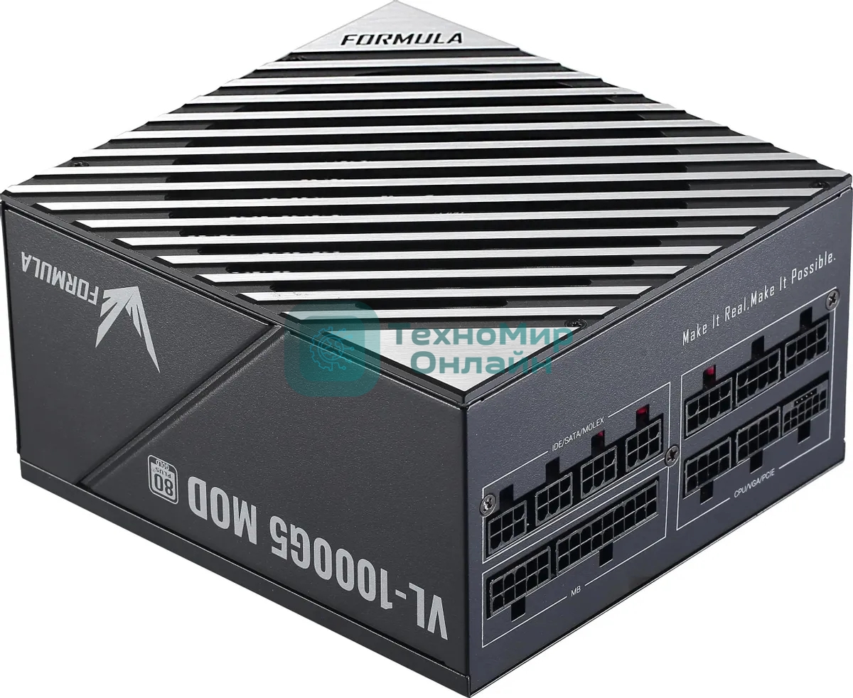 Блок питания Aerocool/Formula ATX 1000W VL-1000G5 MOD Gen5 RTL, 1000Вт, 80 PLUS Gold, 140мм, модульный, черный и серый