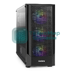 Компьютерный корпус Miditower ExeGate EVO-8227-NPX600 (ATX, БП 600NPX с вент. 12см, 2*USB+1*USB 3.0+HD Audio, черный, 3 вент. RGb, закаленное стекло)