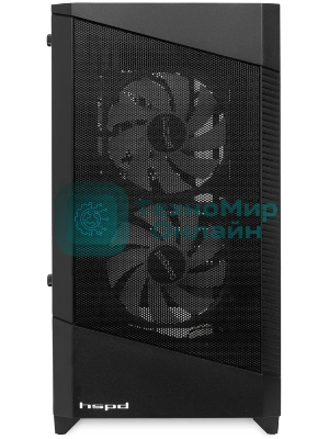 Компьютерный корпус HSPD M330, Mesh Mini-tower, черный, TG, 0.6 SPCC, 3x120mm ARGB mATX, mITX 175/330/160mm 2x2.5
