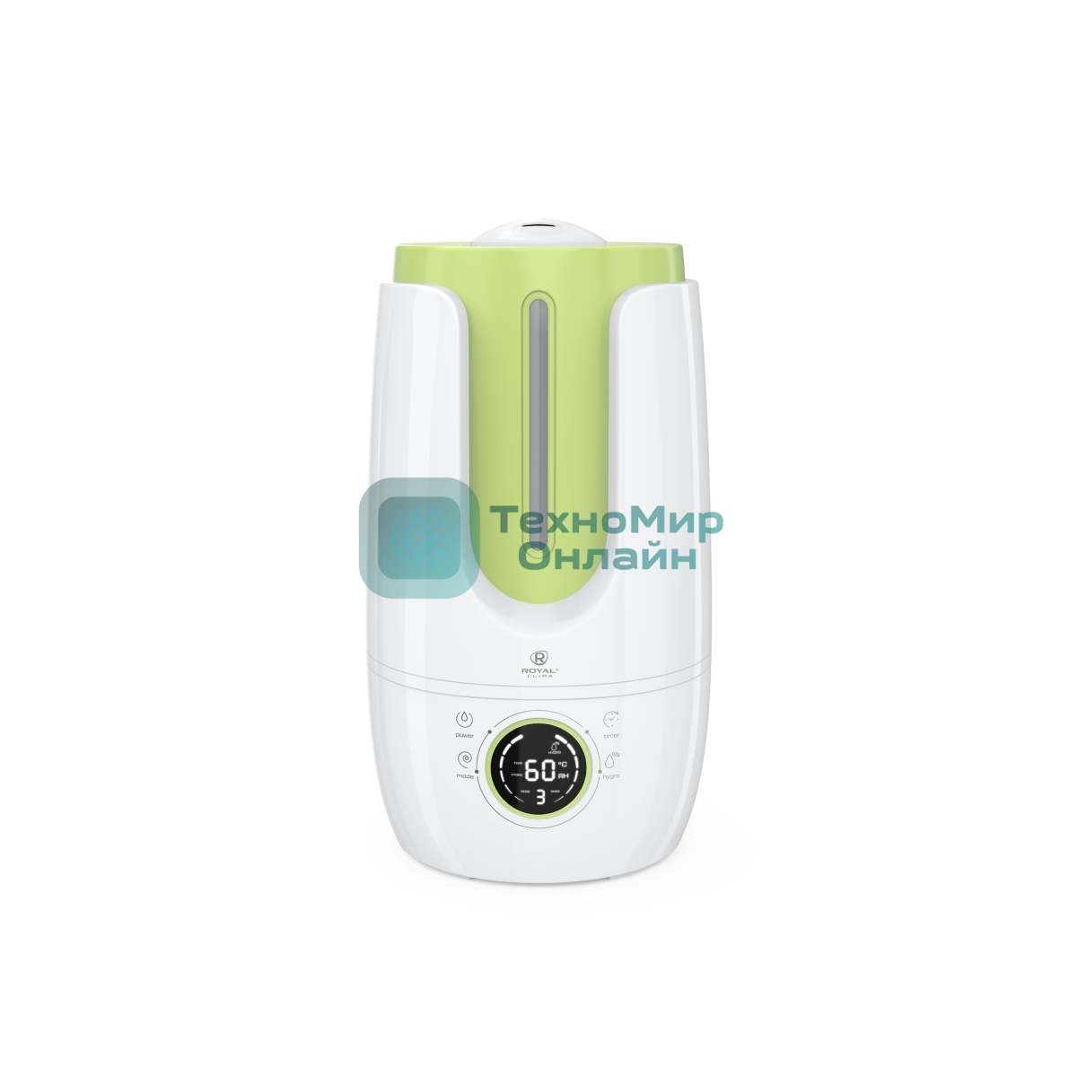Увлажнитель воздуха Royal Clima RUH-AN300/4.0E-GN белый/зеленый, 30 м², 4 л, гигростат
