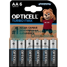 Батарея Opticell Turbo MAX LR6 AA (6шт) блистер