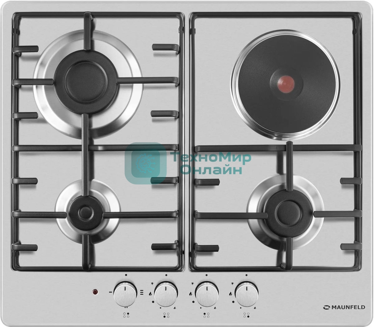 Комбинированная варочная панель (электрическая+газовая) Maunfeld EEHS.64.3CS/KG