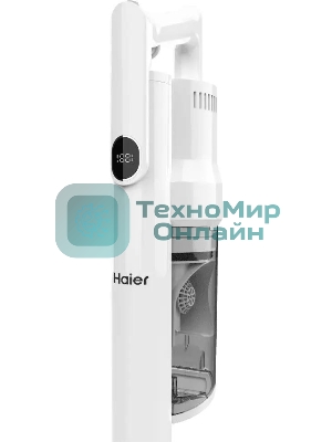 Пылесос вертикальный Haier HVC150 белый, питание от аккумулятора, 150 Вт, уборка сухая, пылесборник 0.8 л