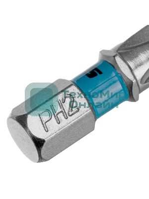 Бита Gross PH2х25мм, сталь S2, шестигр., 2 шт.