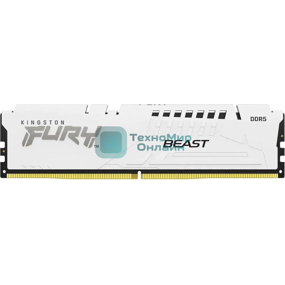 Оперативная память Kingston Fury Beast White, DDR5, 16Gb (1x16 Gb), 6800 MHz, CL34, радиатор, белый