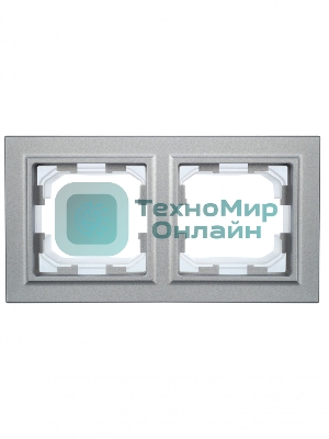 Рамка 2-местная IEK BRITE РУ-2-БрА-44 IP44 алюминий