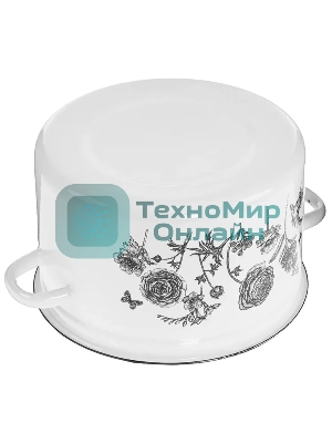 Кастрюля Appetite 1с15с/1 JE TAIME с крышкой, эмалированная сталь, цилиндрическая 1,5 л