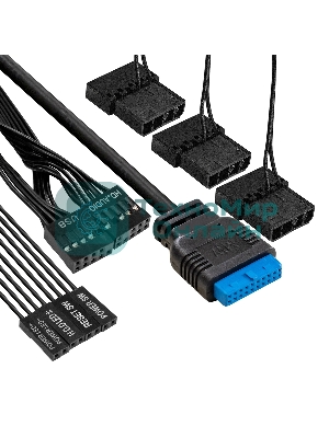 Компьютерный корпус Miditower ExeGate EVO-8227-NPX500 (ATX, БП 500NPX с вент. 12см, 2*USB+1*USB 3.0+HD Audio, черный, 3 вент. RGb, закаленное стекло)