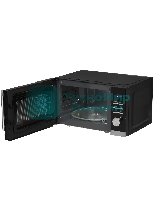 Микроволновая печь Hyundai HYM-D3005 черный/стальной, 20 л, 700 Вт, переключатели - кнопки, электронный поворотный механизм