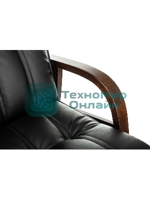 Кресло Бюрократ T-9932W-CF-Eco черный, экокожа
