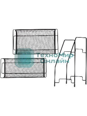 Этажерка настольная двухуровневая Mallony L’ordine Nero, 31,5*17*33 см