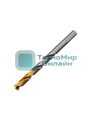 Сверло спиральное по металлу Denzel 8 x 117мм, Р6М5, Golden Tip