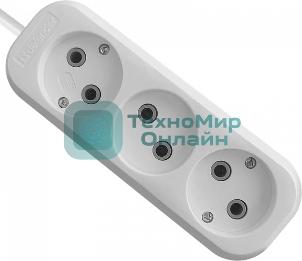 Удлинитель Defender B230 - 3 роз х 7 м, белый