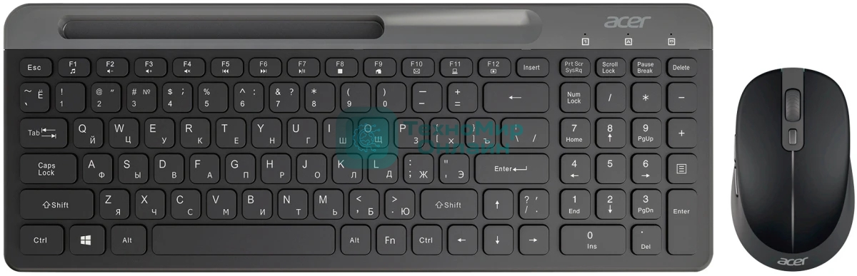 Комплект клавиатура+мышь Acer OCC402 беспроводной, USB, 1600 DPI, чёрный
