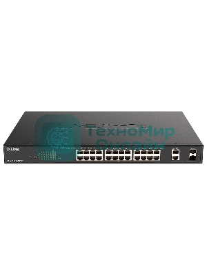 Коммутатор D-Link DGS-1100-26MPPV2/A3A, 24×1 Гбит/с + 2×1 Гбит/с SFP, настраиваемый