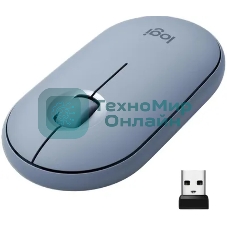 Мышь беспроводная Logitech Pebble M350 серый, 1000 dpi, радиоканал, Bluetooth, USB, кнопки - 3