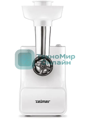 Мясорубка электрическая Zelmer ZMM3512B белый, 1500 Вт, 2.0 кг/мин, реверс, насадки - 4