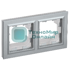 Рамка 2-местная IEK BRITE РУ-2-БрА-44 IP44 алюминий