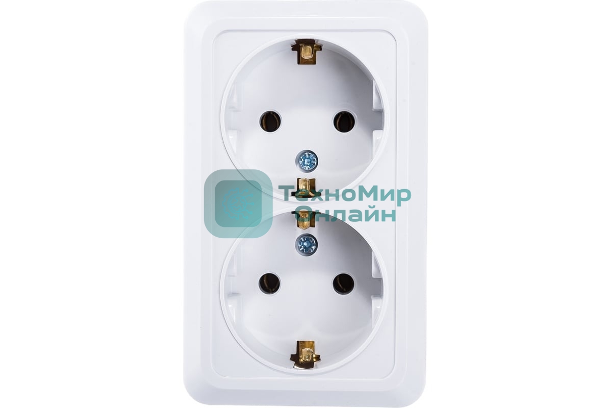 Розетка 2-м BOLLETO с заземл. накл. 7128 белый ASD/IN HOME 4680005959839