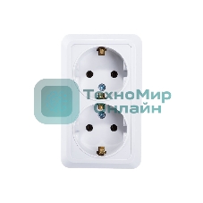 Розетка 2-м BOLLETO с заземл. накл. 7128 белый ASD/IN HOME 4680005959839