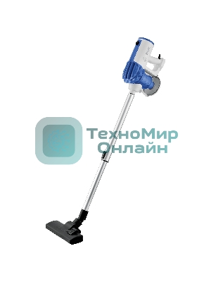 Пылесос вертикальный BBK BV2512 белый/синий, питание от сети, 100 Вт, уборка сухая, пылесборник 0.5 л