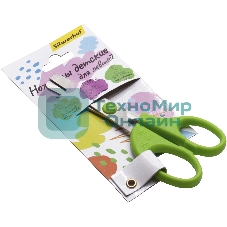 Ножницы для левшей Silwerhof детские 130мм ручки пластиковые асимметричные нержавеющая сталь зеленый