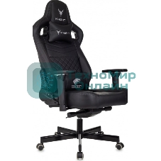 Кресло игровое Knight Hunter черный эко.кожа крестов. металл