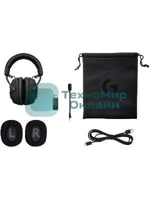 Гарнитура проводная с микрофоном Logitech Pro X LIGHTSPEED черный мониторные BT оголовье (981-000907)