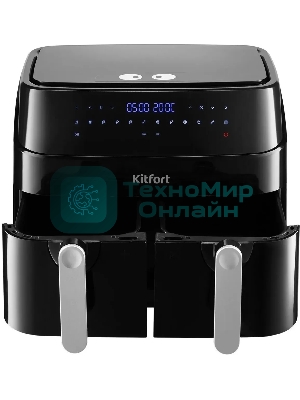 Аэрогриль Kitfort КТ-2250 черный, 1750 Вт, 9 л, сенсор, 12 программ