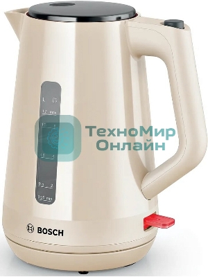 Чайник электрический Bosch TWK1M127 бежевый, 1.7 л, 2400 Вт
