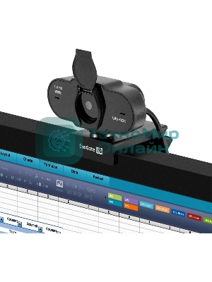 Веб-камера ExeGate BlackView C931 1920x1080, 30 кадр/с, USB Type-A, микрофон (шумоподавление), автоматическая фокусировка, шторка приватности, универсальное крепление, штатив в комплекте