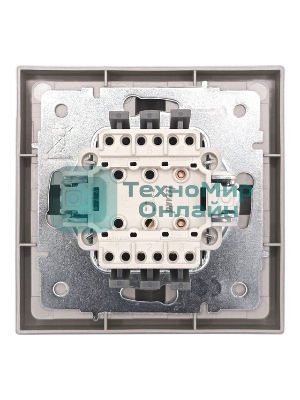 Выключатель проходной 1-кл. с индик. СП ZIMA IP20 10А безвинт. зажим серый матовый LEZARD 704-7488-114QC