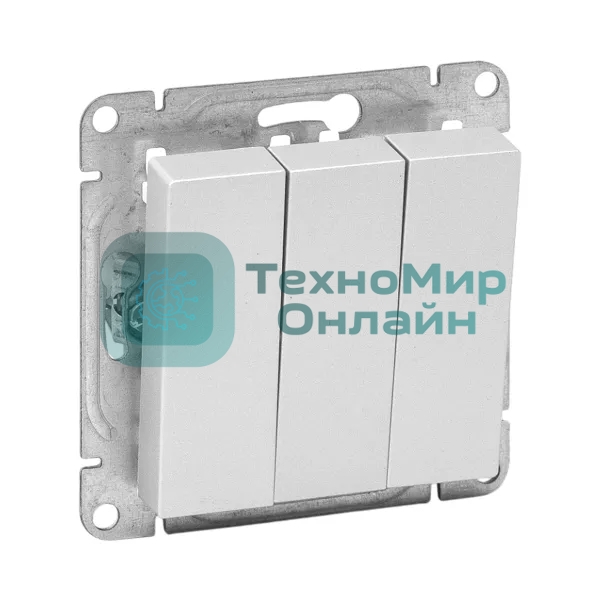 Механизм выключателя EKF UP1-SWA-31 Эпика трехклавишный, алюминий